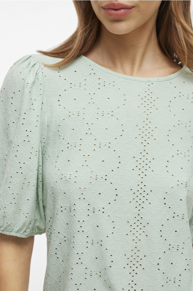 VIKALLY O-NECK 2/4 TOP - NOOS 14101667 SILT GREEN